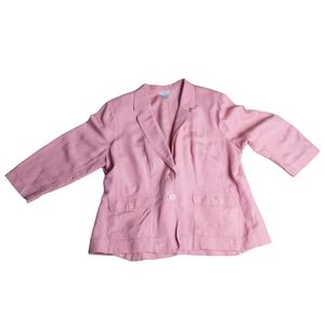 Linen Blend 3/4 Sleeve Pretty Pink Blazer Size XL